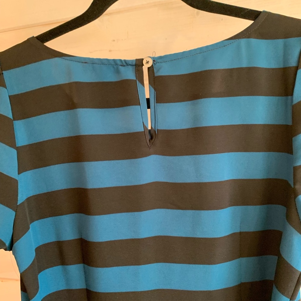Jacob | Black & Blue Striped Dress - Picture 4 of 7